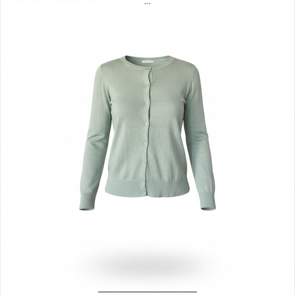 LOFT Light Green Button Down Cardigan